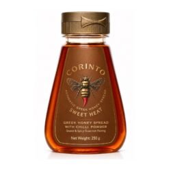 CORINTO Sweet Heat Greek hot honey spread with chilli powder in a 250 g squeeze bottle